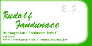 rudolf fandunace business card
